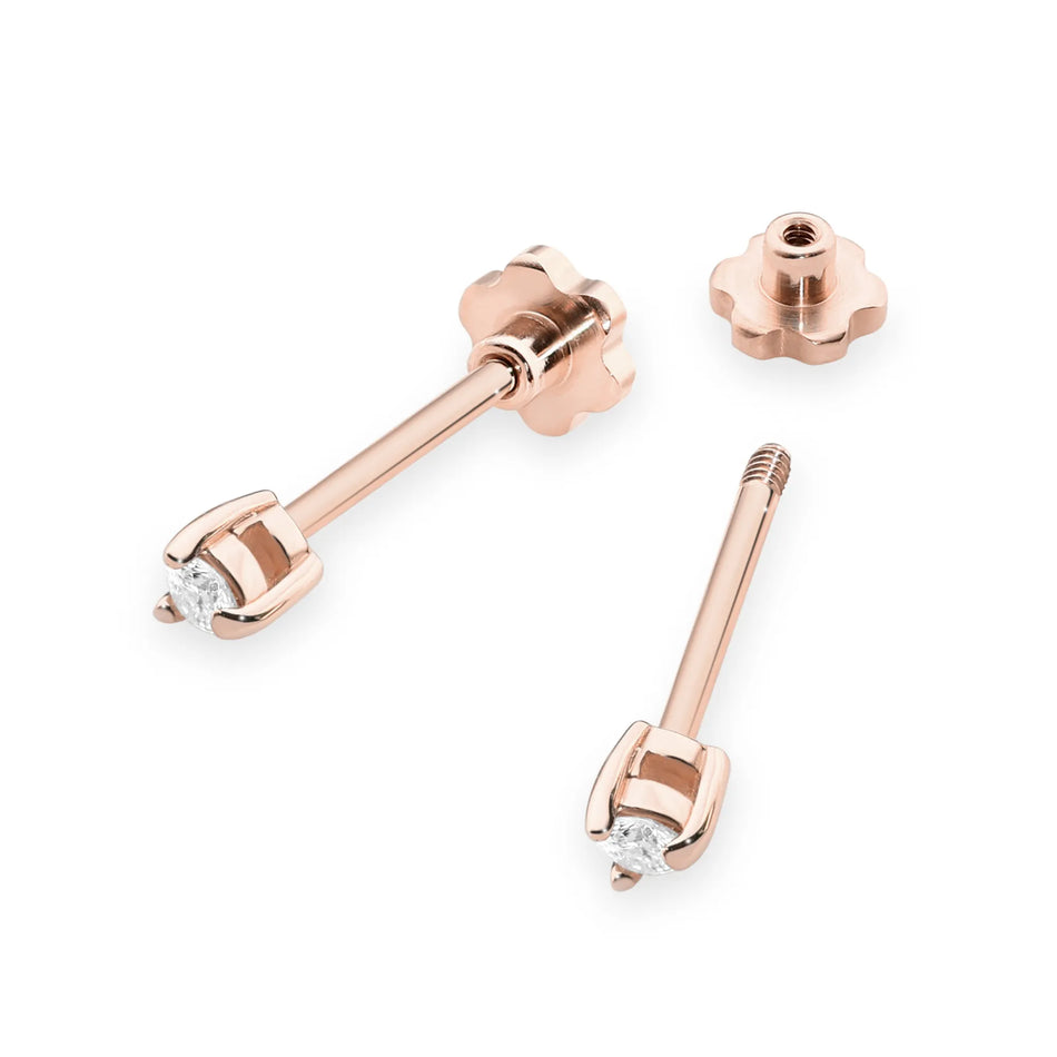 Zlaté náušnice s diamanty 0,04 ct