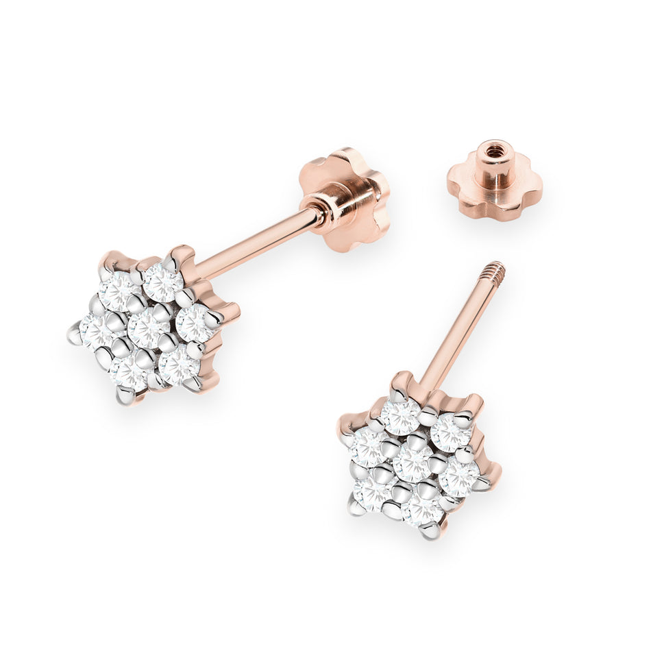 Zlaté náušnice s diamanty 0,12 ct