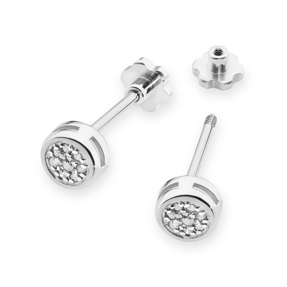 Gold Earrings with 0.08ct Diamonds