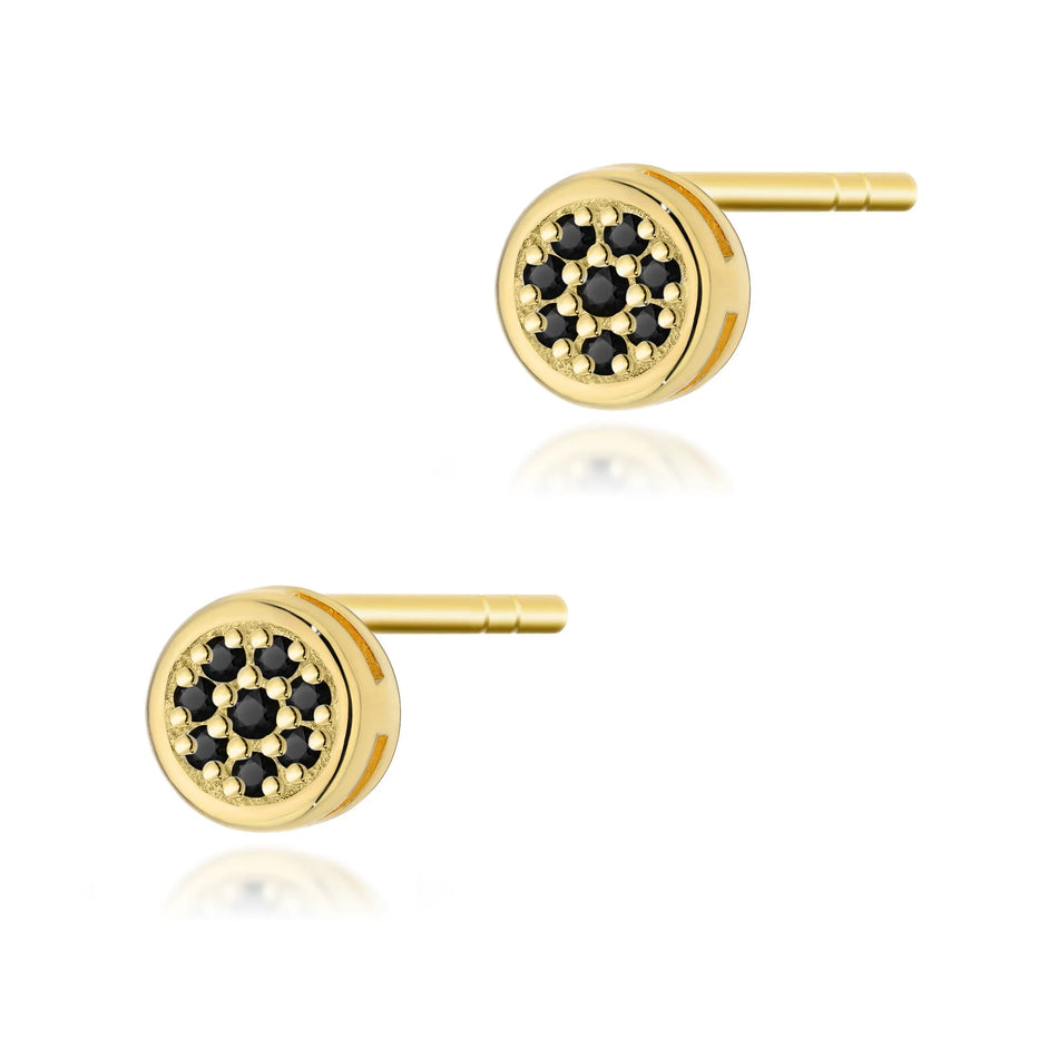 Gold Earrings with 0.08ct Black diamonds