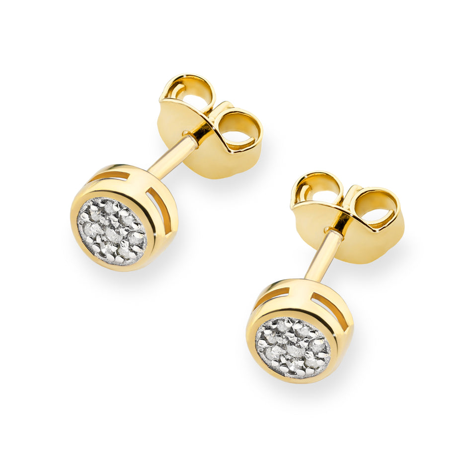 Gold Earrings with 0.08ct Diamonds