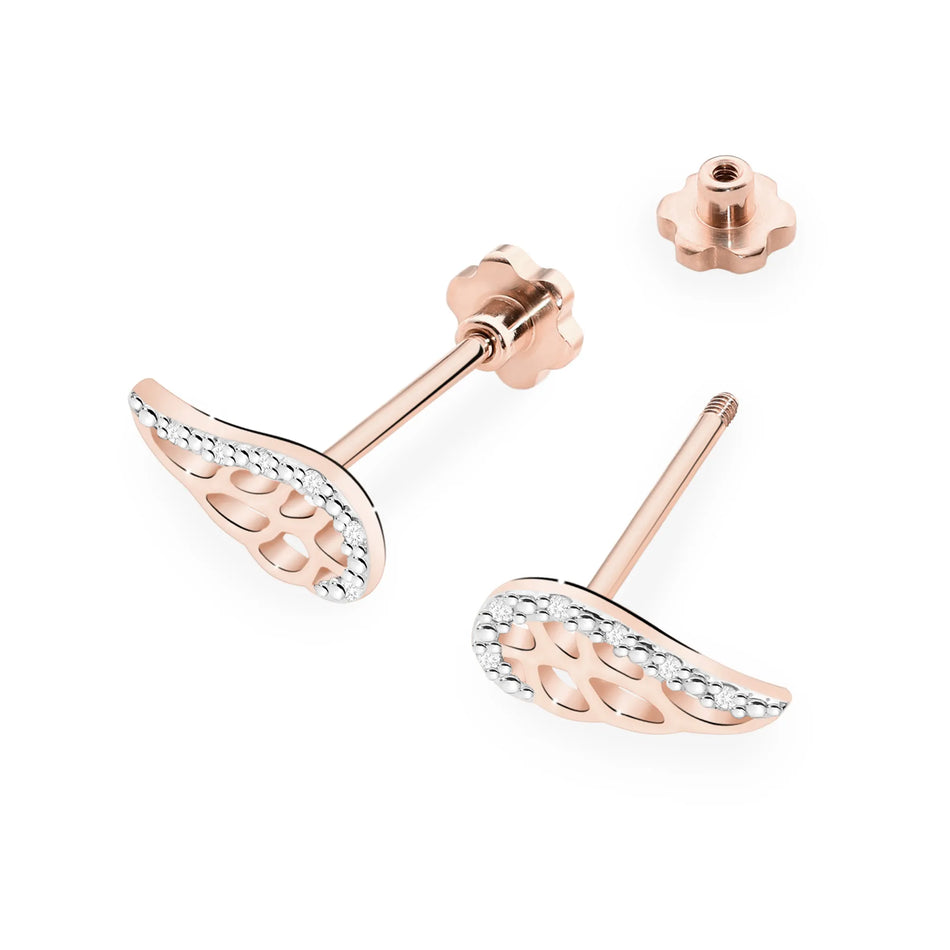 Zlaté náušnice s diamanty 0,06 ct