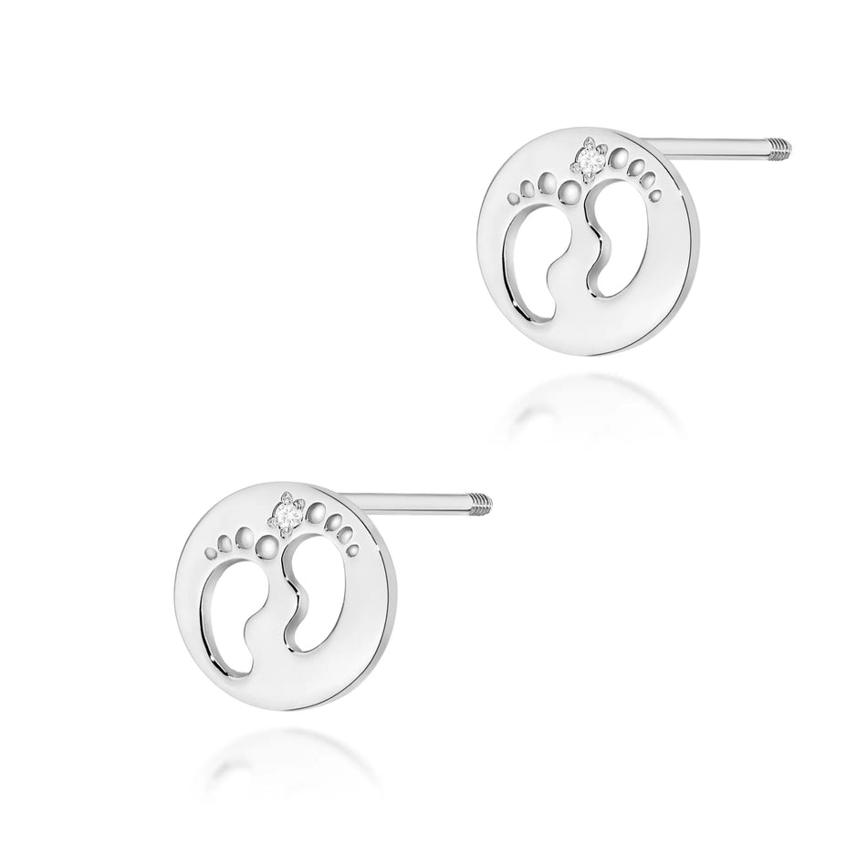 Gold Earrings with 0.01ct Diamonds