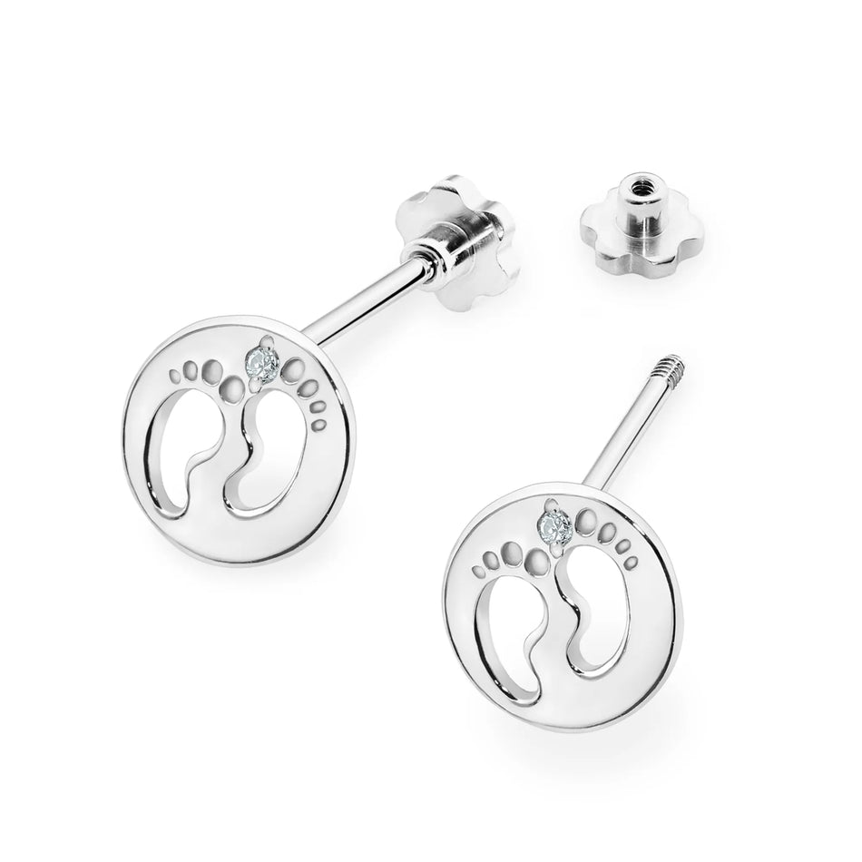 Gold Earrings with 0.01ct Diamonds