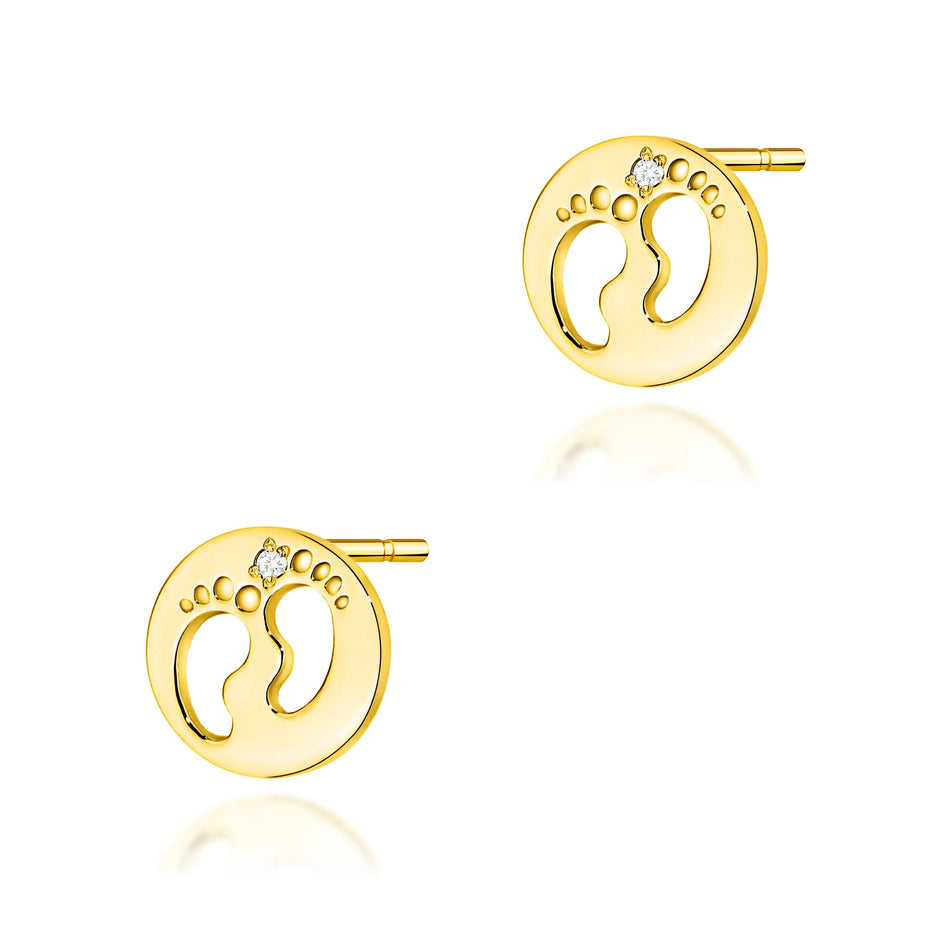 Gold Earrings with 0.005ct Diamonds