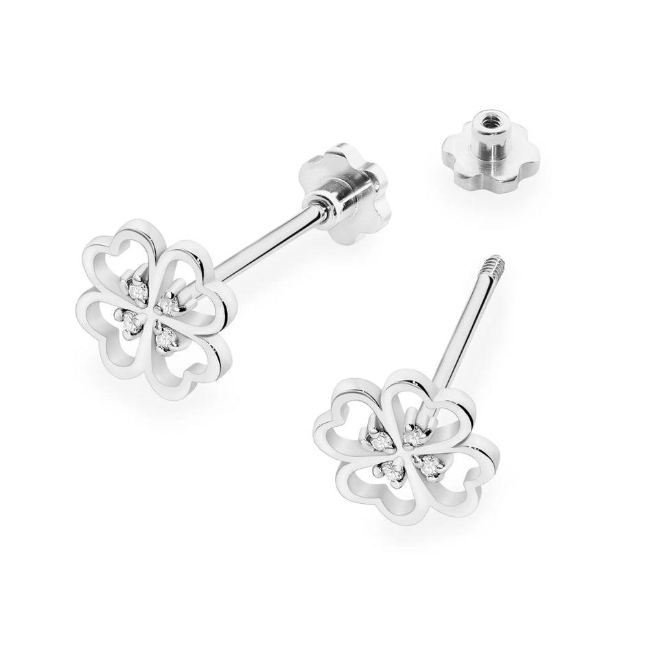 Zlaté náušnice s diamanty 0,04 ct