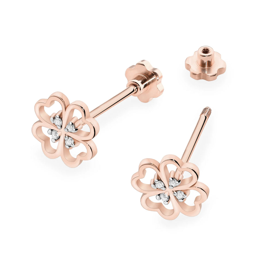 Zlaté náušnice s diamanty 0,04 ct