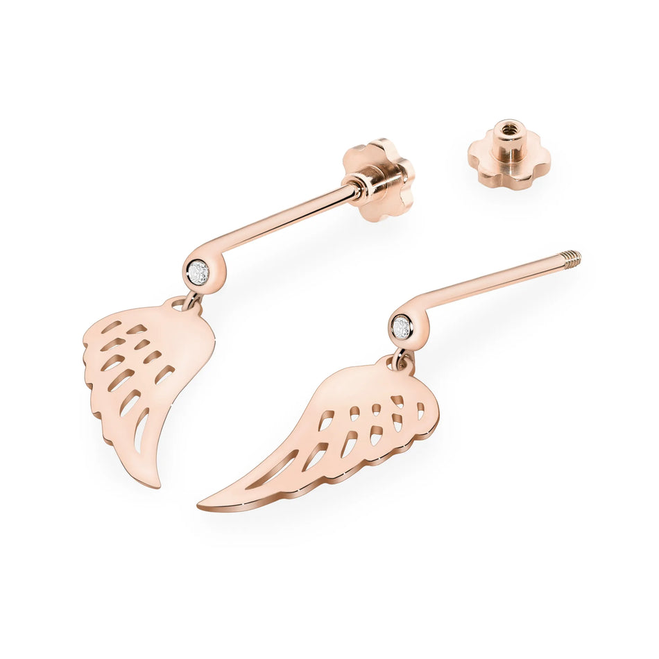 Gold Earrings with 0.029ct Diamonds