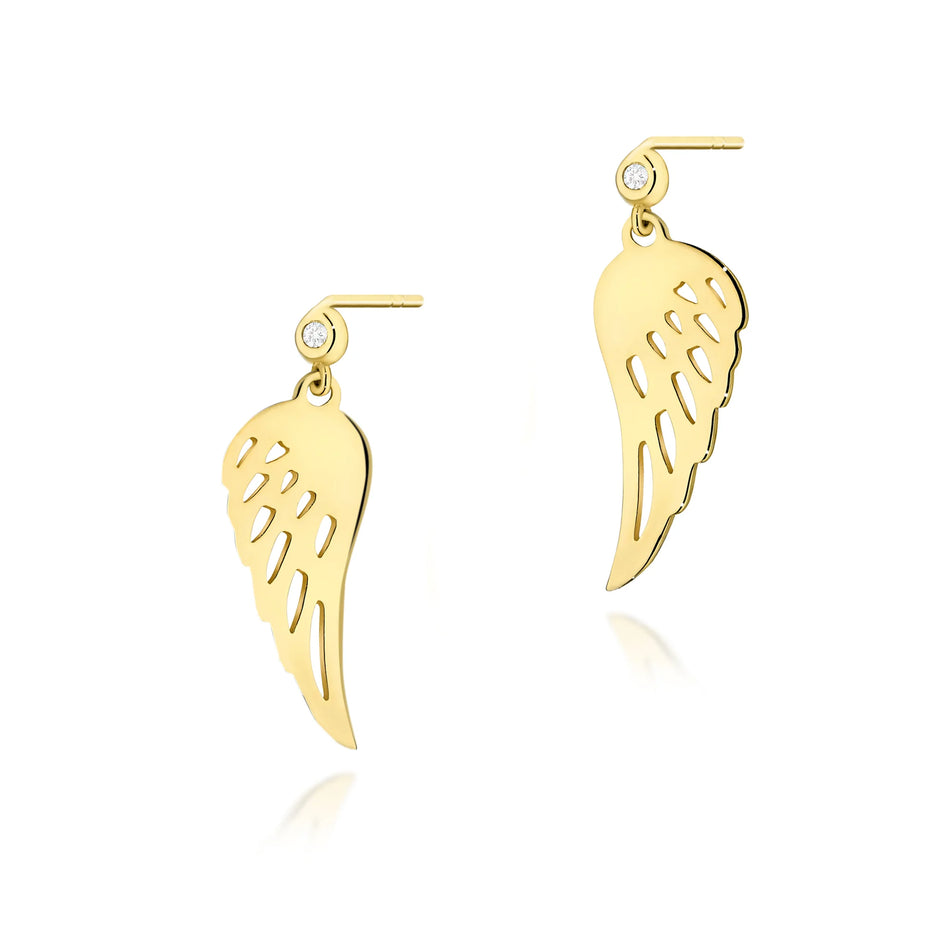 Gold Earrings with 0.0145ct Diamonds