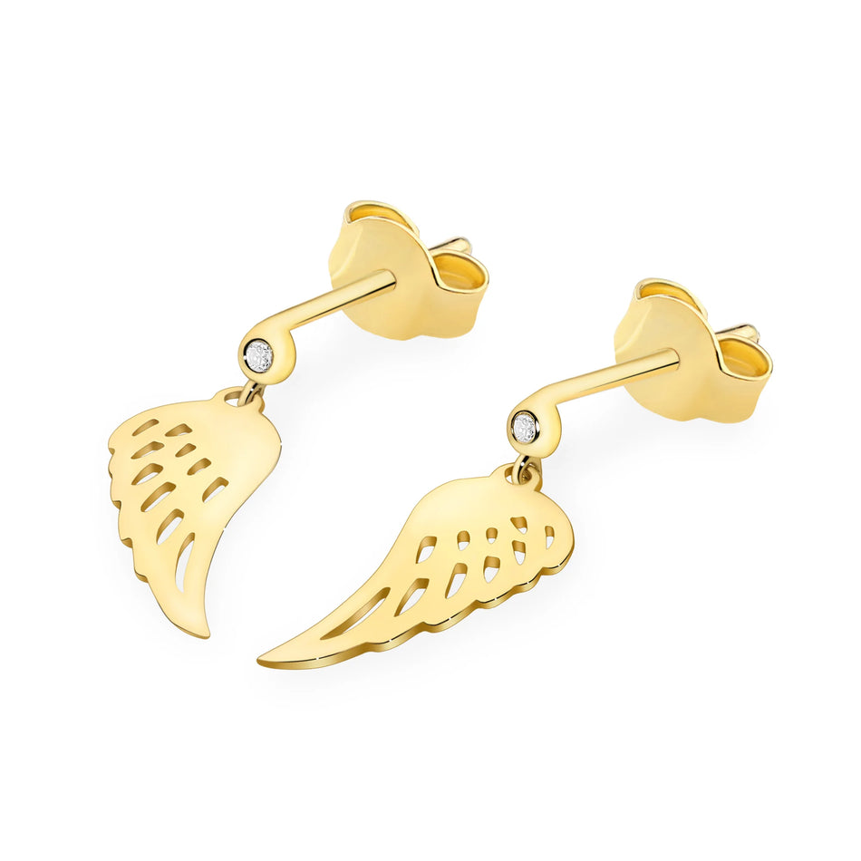 Gold Earrings with 0.0145ct Diamonds