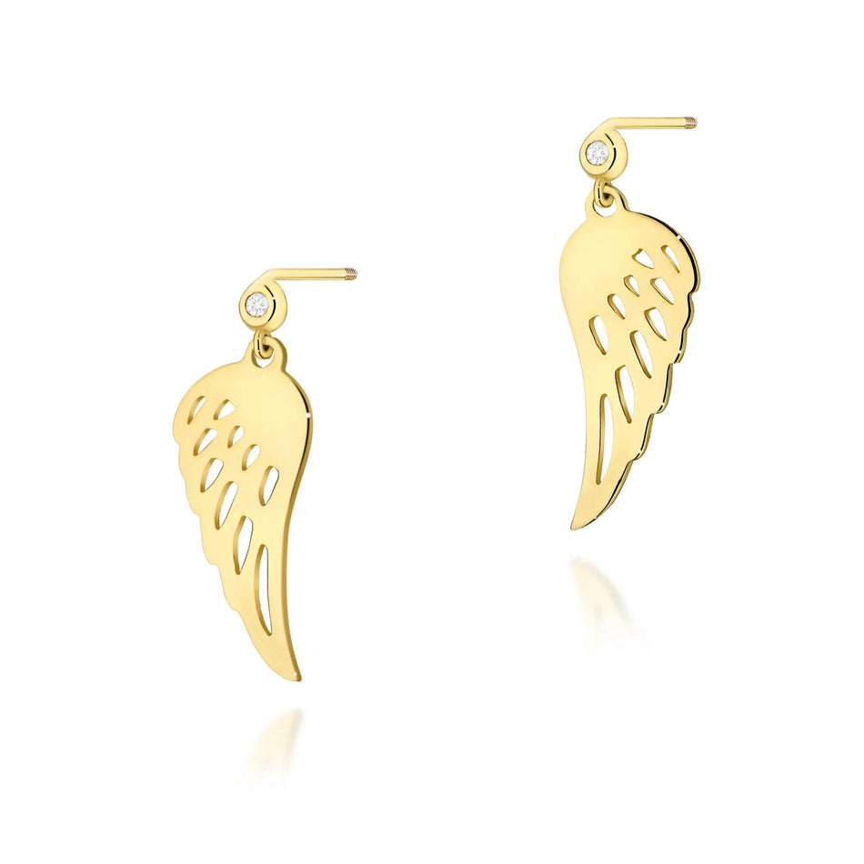 Gold Earrings with 0.029ct Diamonds