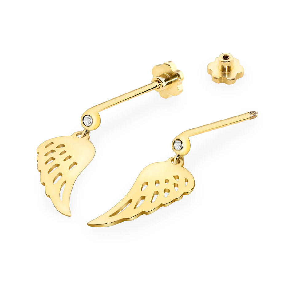 Gold Earrings with 0.029ct Diamonds