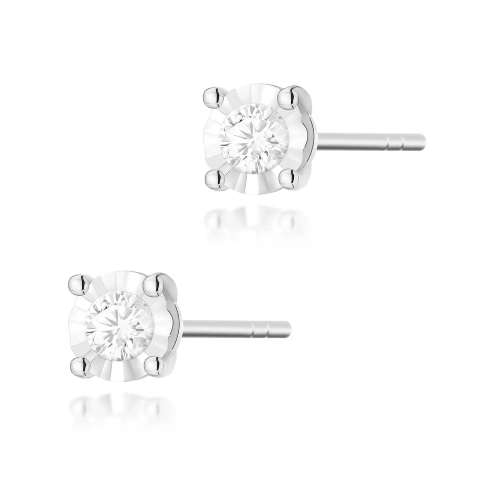 Gold Earrings with 0.08ct Diamonds