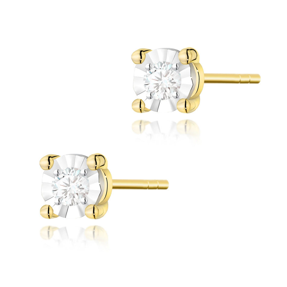 Gold Earrings with 0.03ct Diamonds