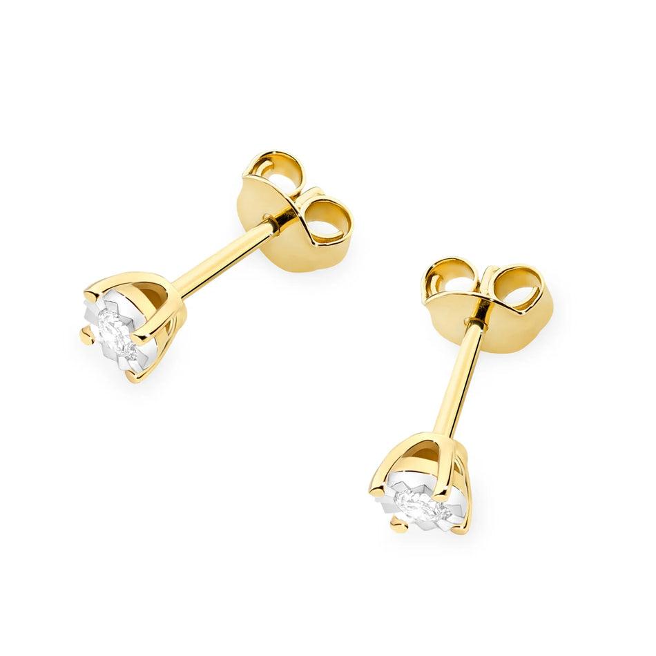 Gold Earrings with 0.08ct Diamonds