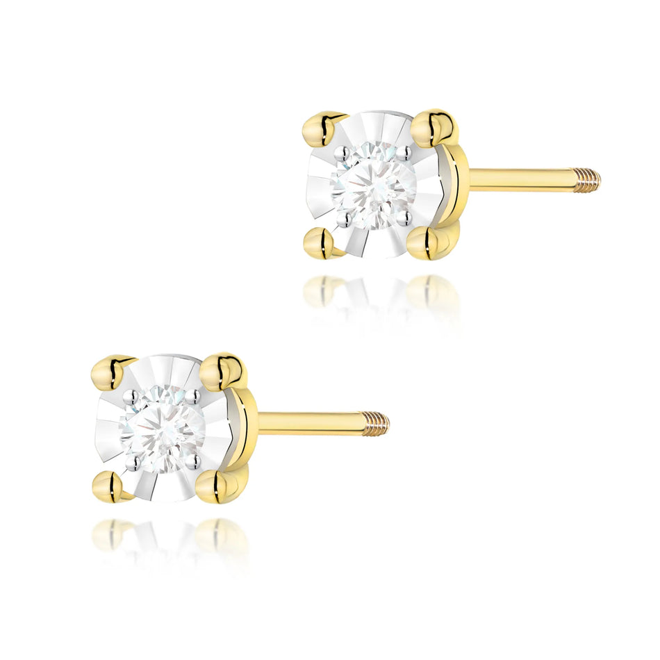 Gold Earrings with 0.03ct Diamonds
