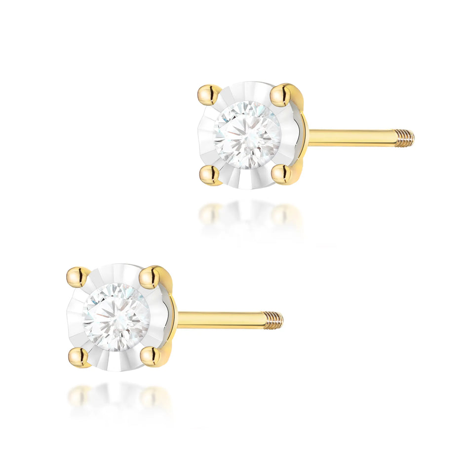 Gold Earrings with 0.08ct Diamonds