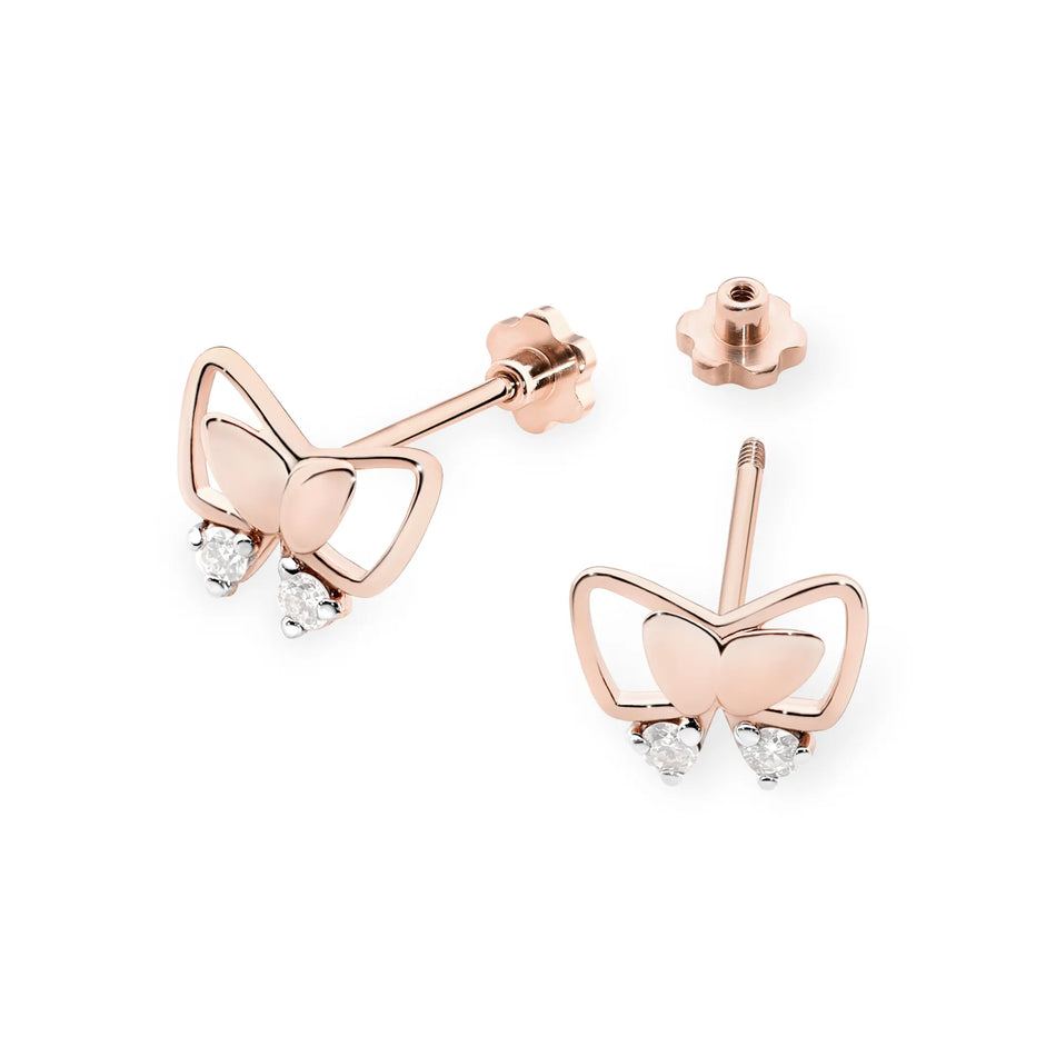 Gold Earrings with 0.08ct Diamonds