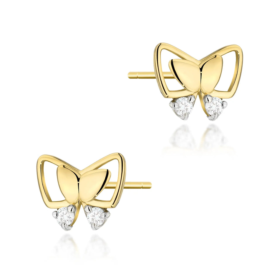 Gold Earrings with 0.08ct Diamonds