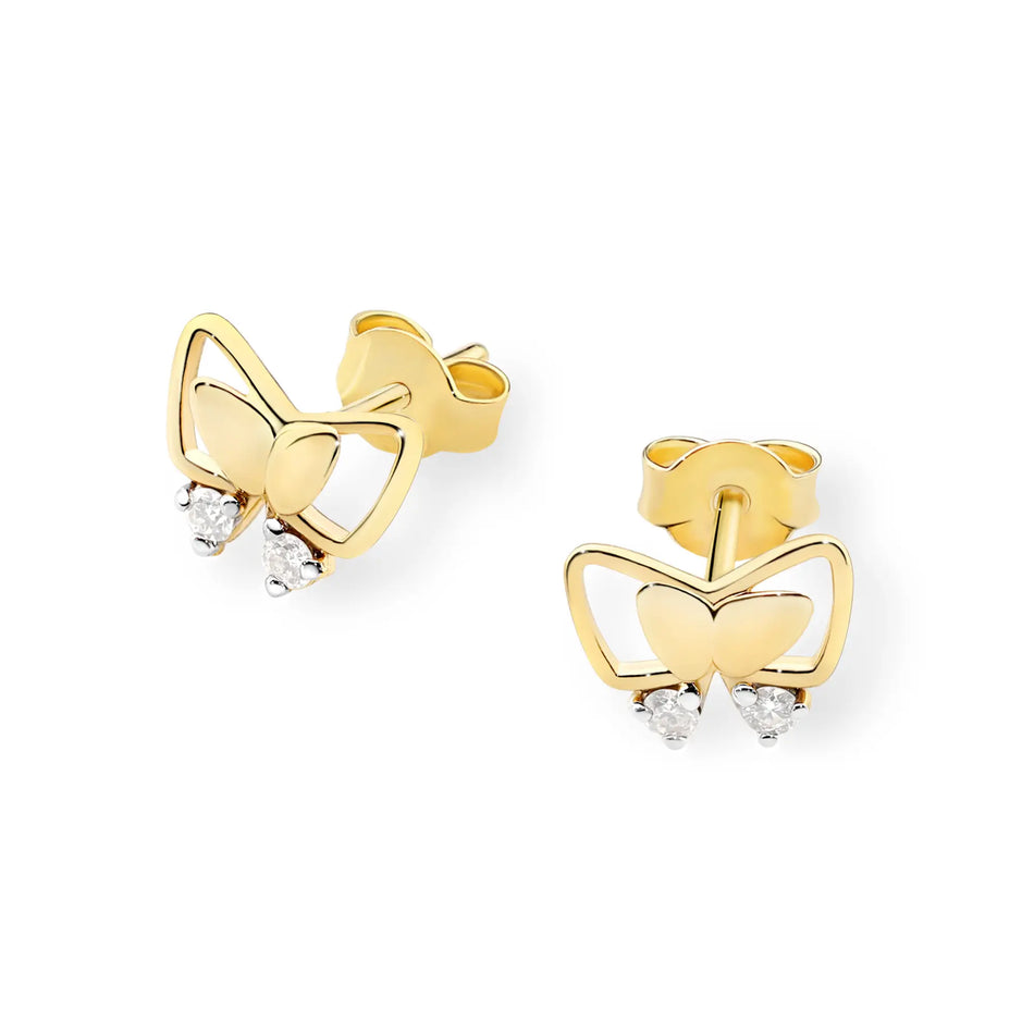 Gold Earrings with 0.08ct Diamonds