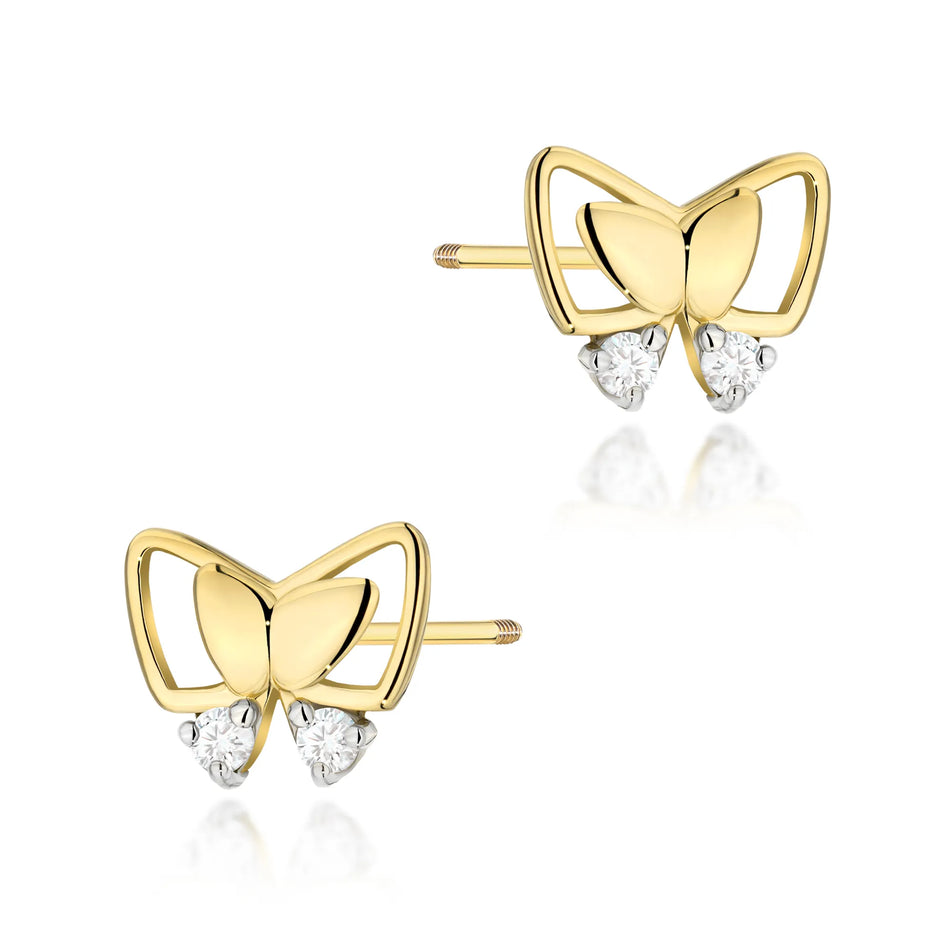 Gold Earrings with 0.08ct Diamonds