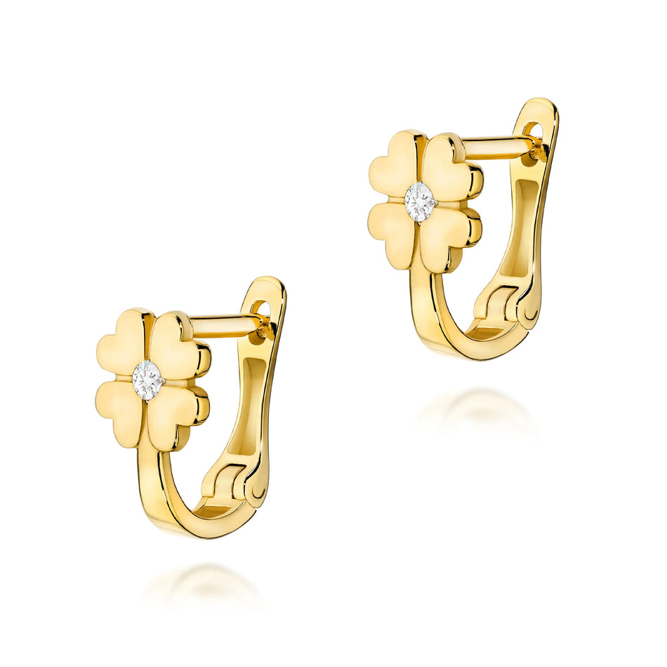 Gold Earrings with 0.03ct Diamonds