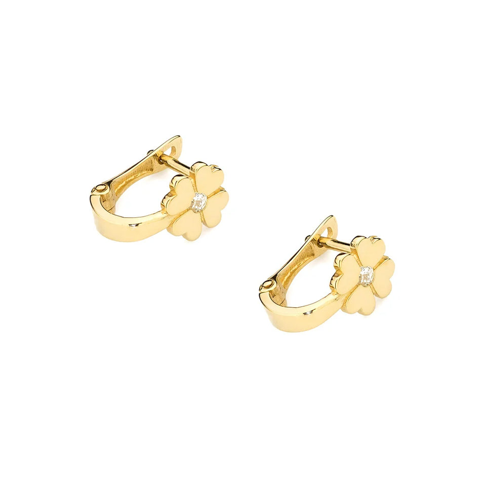 Gold Earrings with 0.03ct Diamonds
