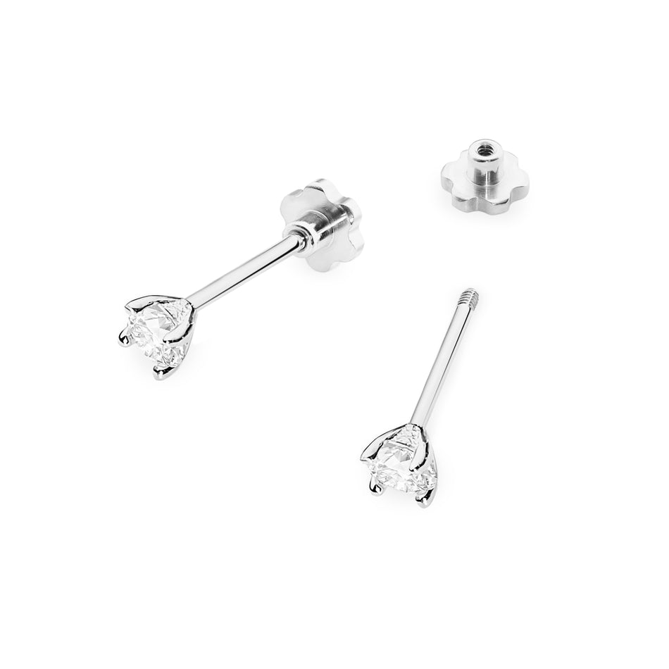 Zlaté náušnice s diamanty 0,04 ct