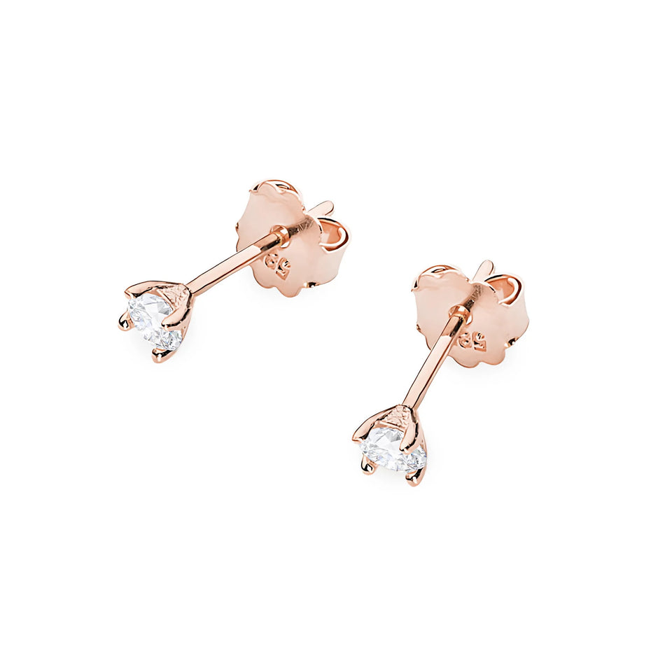 Zlaté náušnice s diamanty 0,04 ct