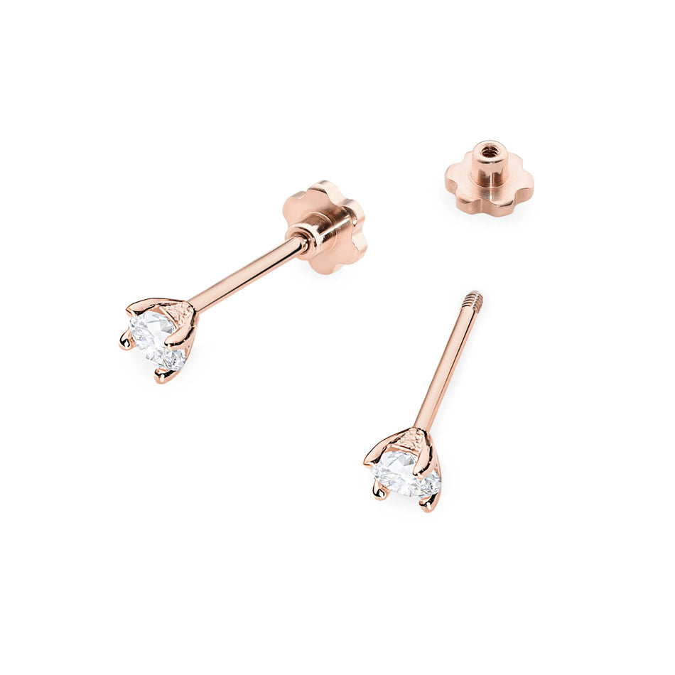 Zlaté náušnice s diamanty 0,04 ct