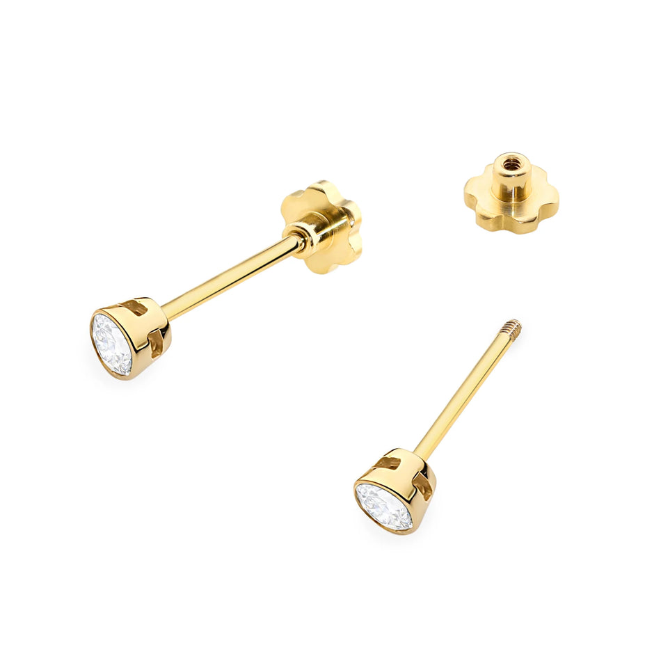 Gold Earrings with 0.10ct Diamonds