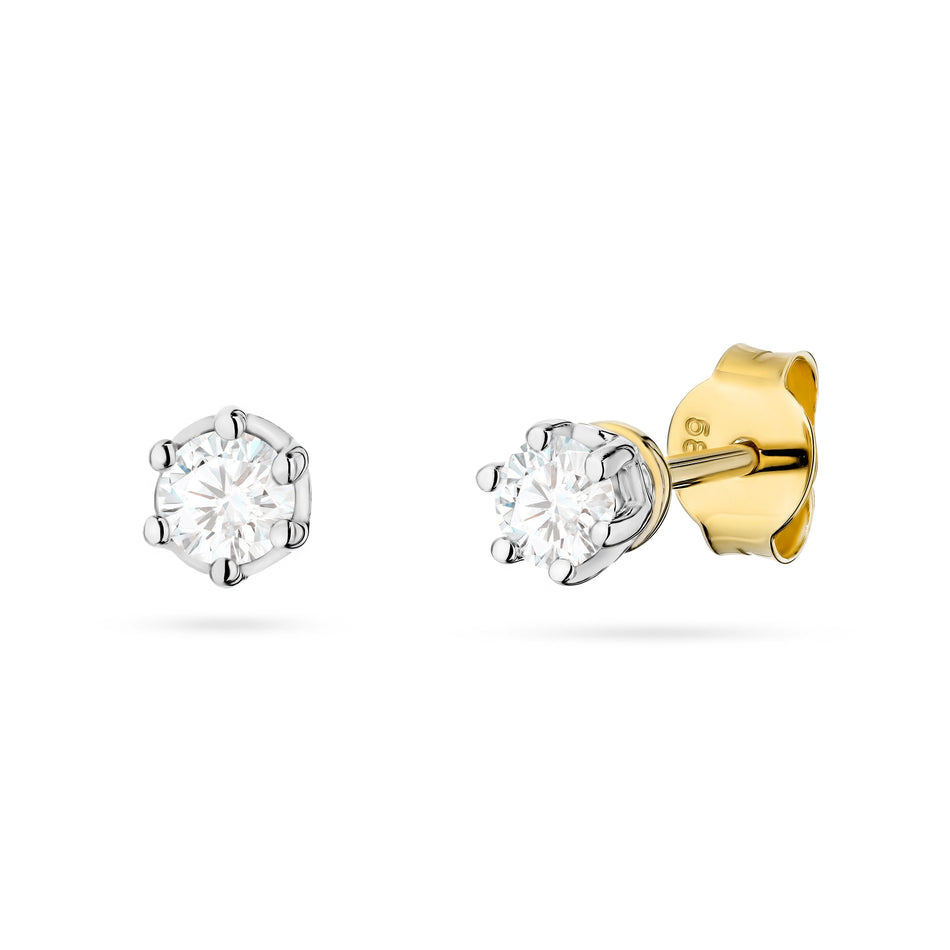 Gold Earrings with 0.15ct Lab-diamonds