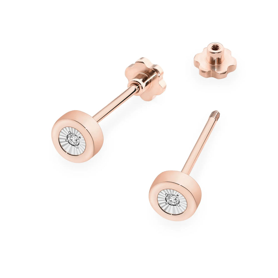 Gold Earrings with 0.029ct Diamonds