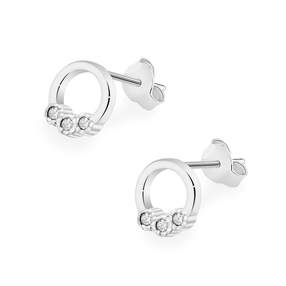 Zlaté náušnice s diamanty 0,052 ct