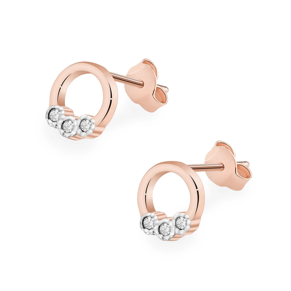 Zlaté náušnice s diamanty 0,052 ct