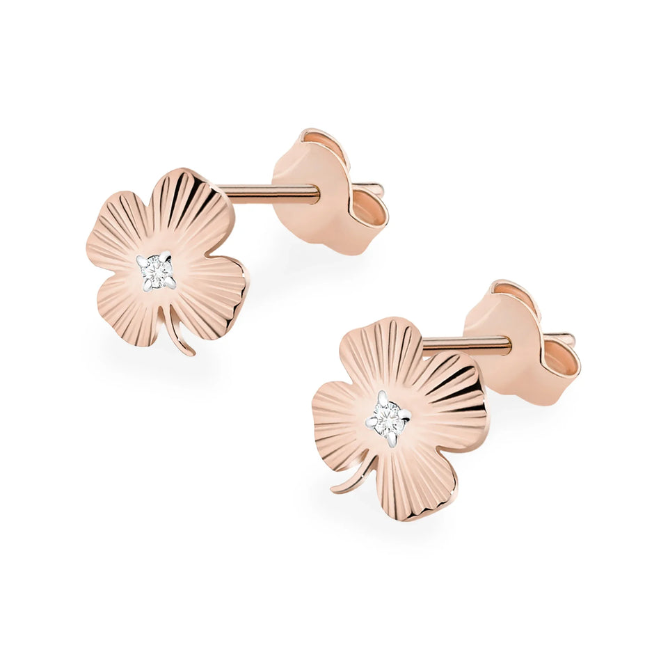 Gold Earrings with 0.01ct Diamonds