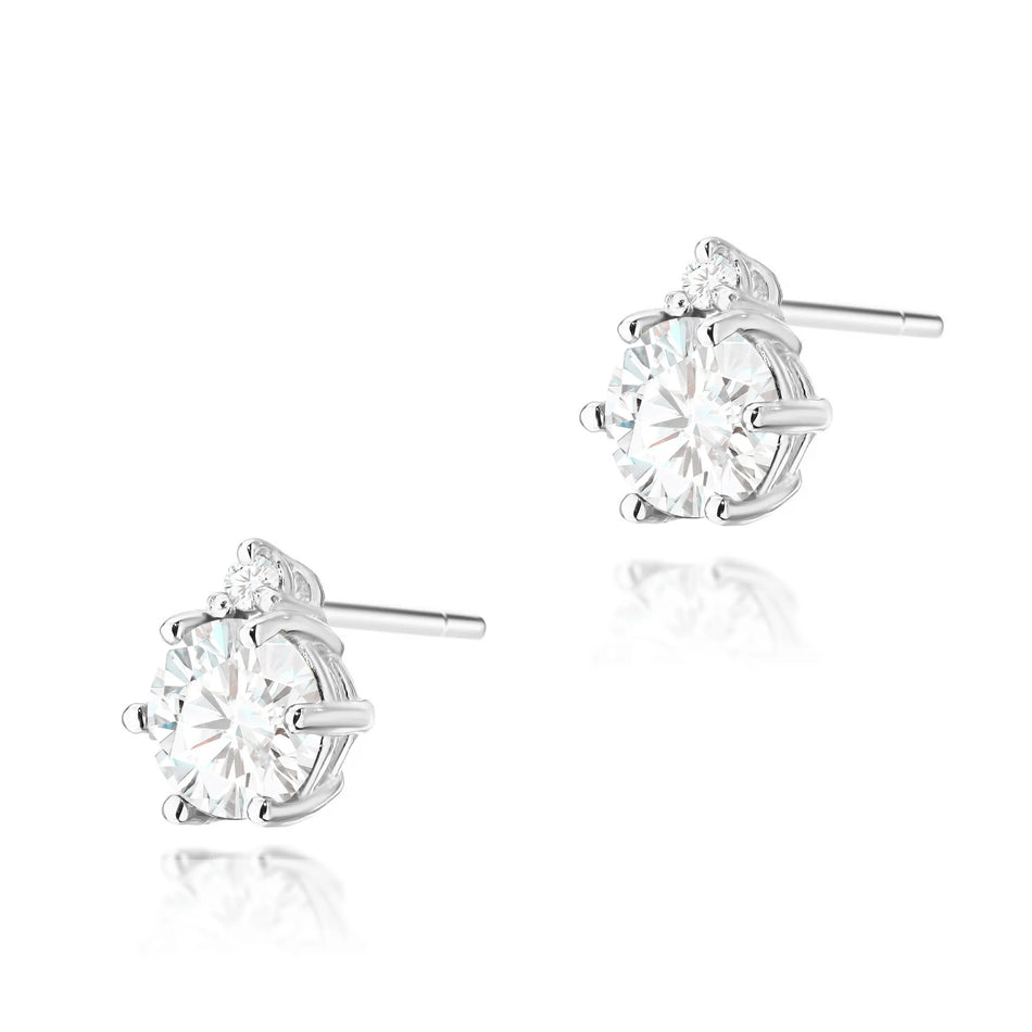 Gold Earrings with 0.60ct White sapphires and 0.029ct Diamonds