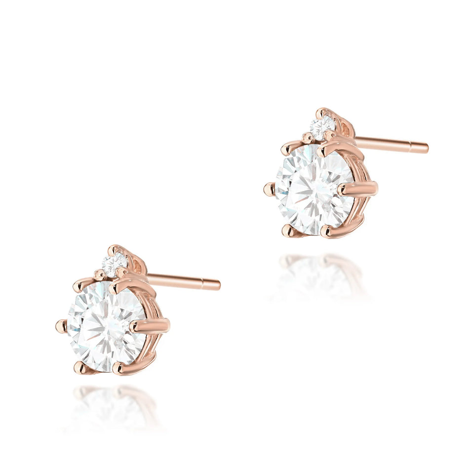 Gold Earrings with 0.60ct White sapphires and 0.029ct Diamonds