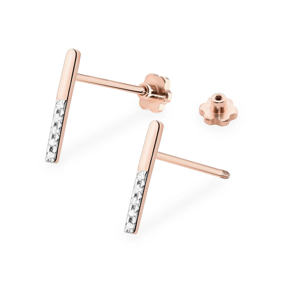 Zlaté náušnice s diamanty 0,05 ct