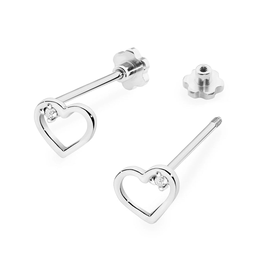 Gold Earrings with 0.01ct Diamonds