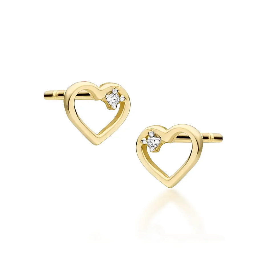 Gold Earrings with 0.01ct Diamonds