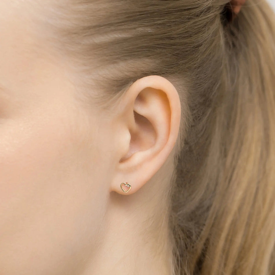 Gold Earrings with 0.01ct Diamonds