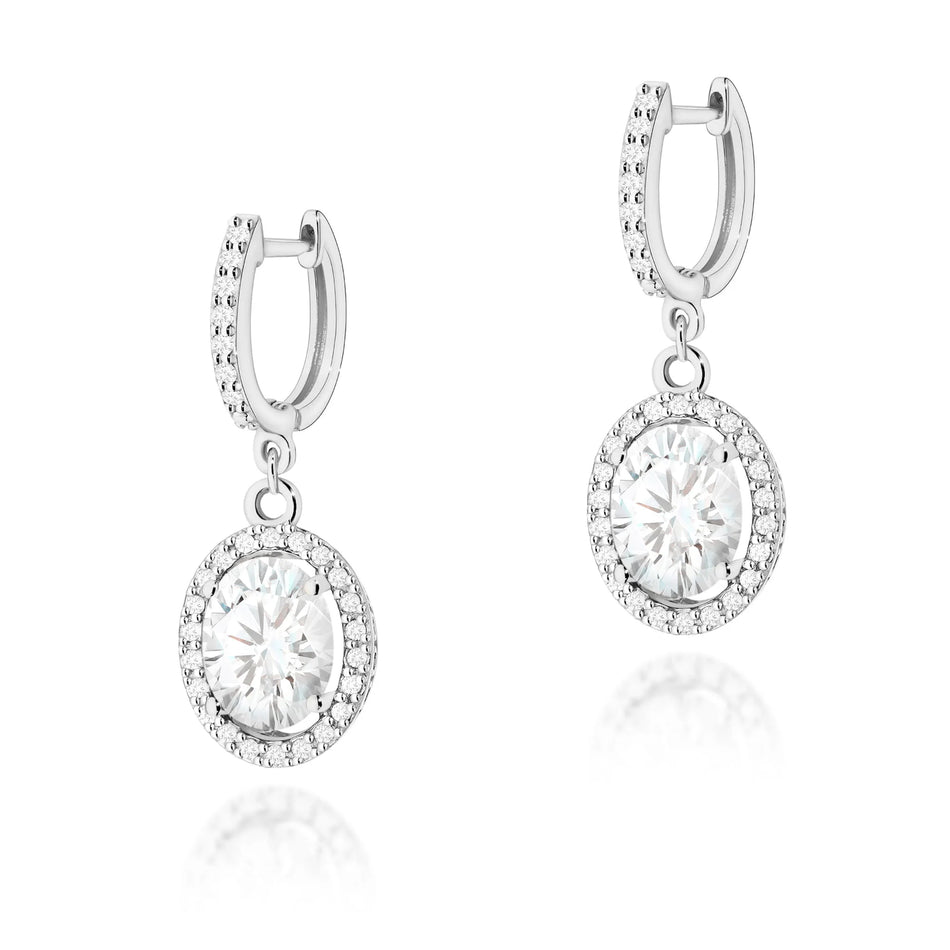 Gold Earrings with 2 x 1.90ct and 0.005ct Lab-diamonds