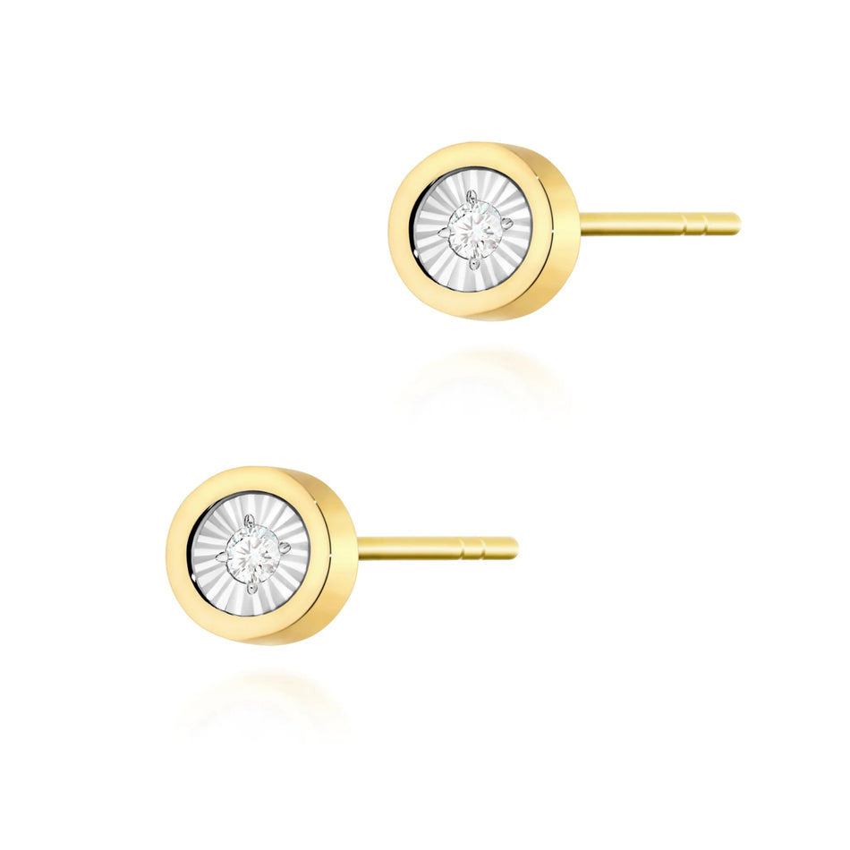 Gold Earrings with 0.08ct Diamonds