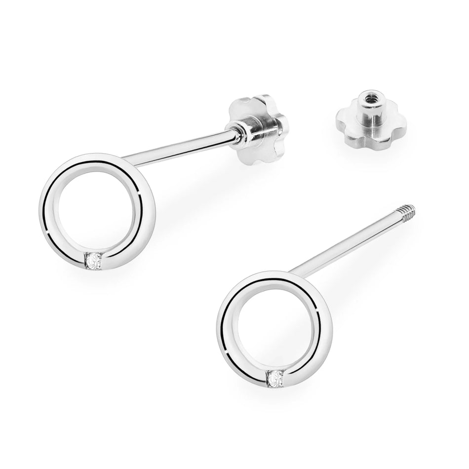 Gold Earrings with 0.01ct Diamonds