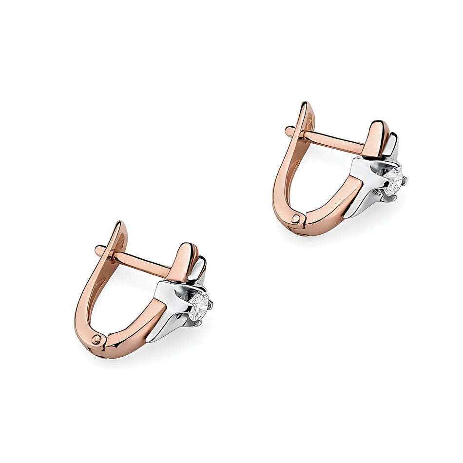 Zlaté náušnice s diamanty 0,10 ct