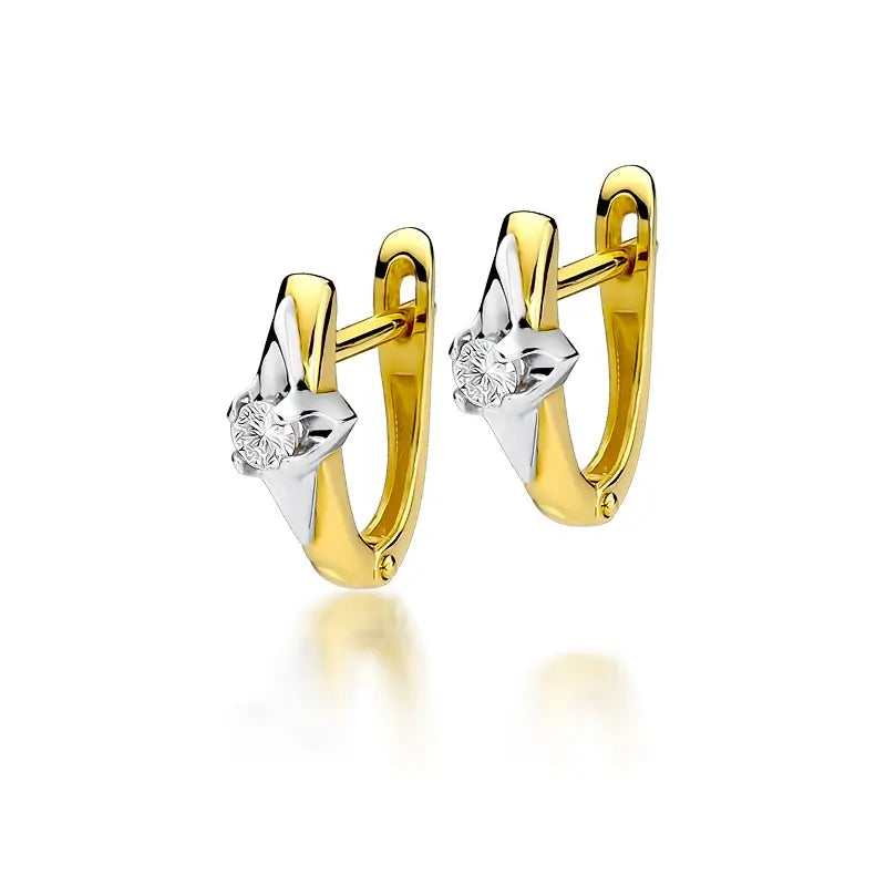 Gold Earrings with 0.10ct Diamonds
