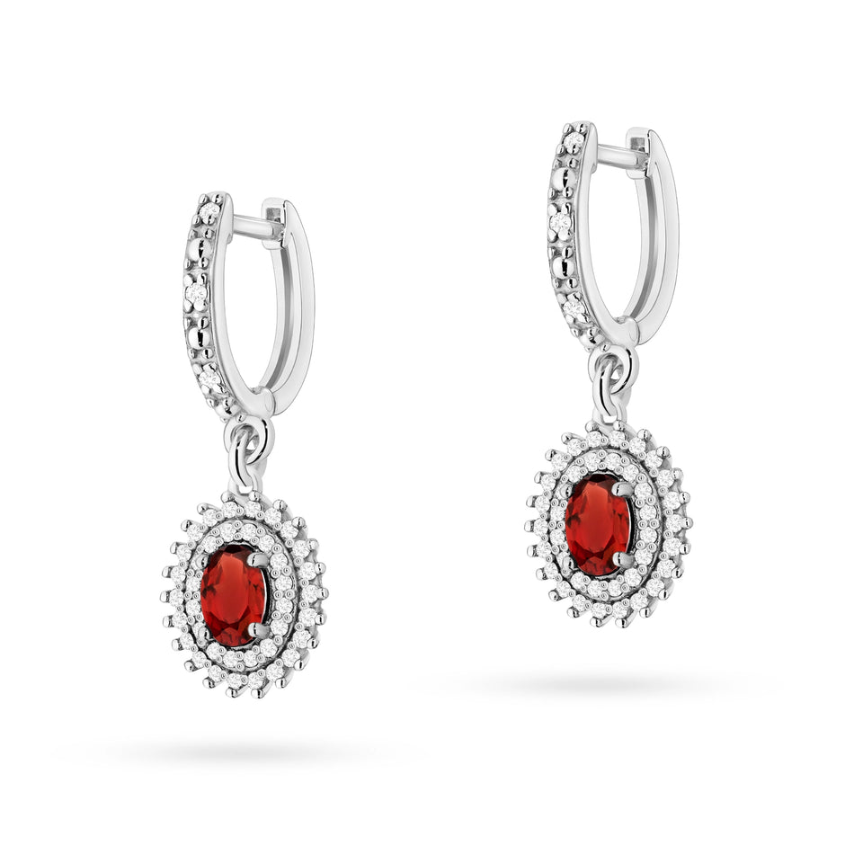 Gold Earrings with 0.50ct Garnets and 0.442ct Diamonds