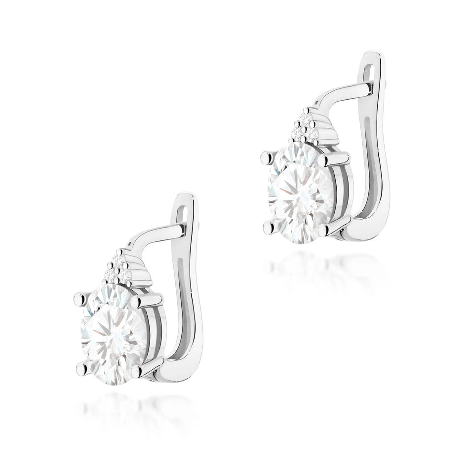 Zlaté náušnice se 2 x 0,70 ct a 0,0086 ct laboratorně pěstovanými diamanty