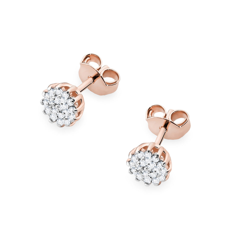Gold Earrings with 0.19ct Diamonds